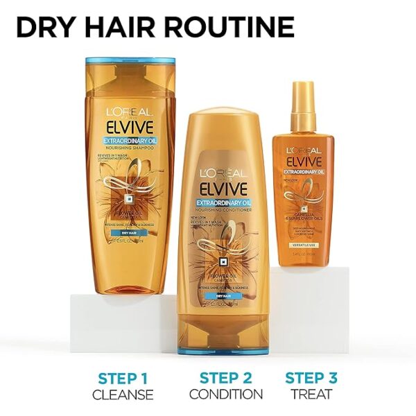 L'Oreal Paris Elvive Extraordinary Oil Nourishing Shampoo, for Dry or Dull Hair - Image 2