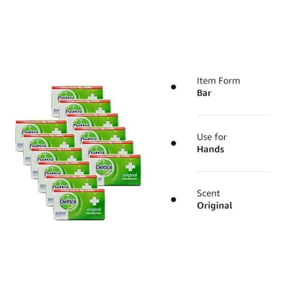 Dettol Anti-Bacterial Hand and Body Bar Soap, Original, 110 Gr / 3.88 Oz (Pack of 12) - Image 5