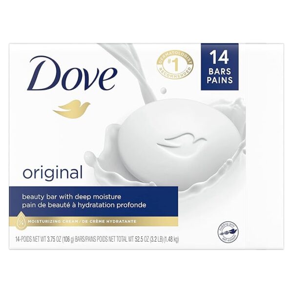 Dove Beauty Bar Cleanser for Gentle Soft Skin Care Original Made 14 Bars - Image 2