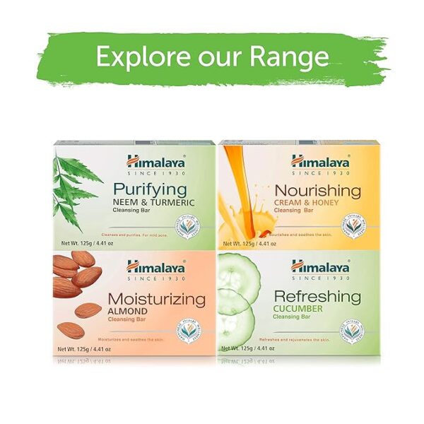 Himalaya Refreshing Cucumber Cleansing Bar, Face and Body Soap for Soft Skin, 4.41 oz, 6 Pack - Image 6