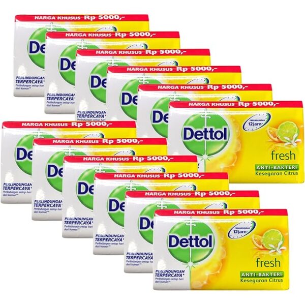 Dettol Anti-Bacterial Bar Soap, Re-Energize Fresh, 110 Gr / 3.88 Oz (Pack of 12)